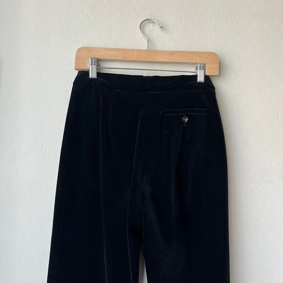 Weekend MaxMara Black Velvet Wide Leg High Waist Trouser Pants Size 6 - Picture 9 of 10